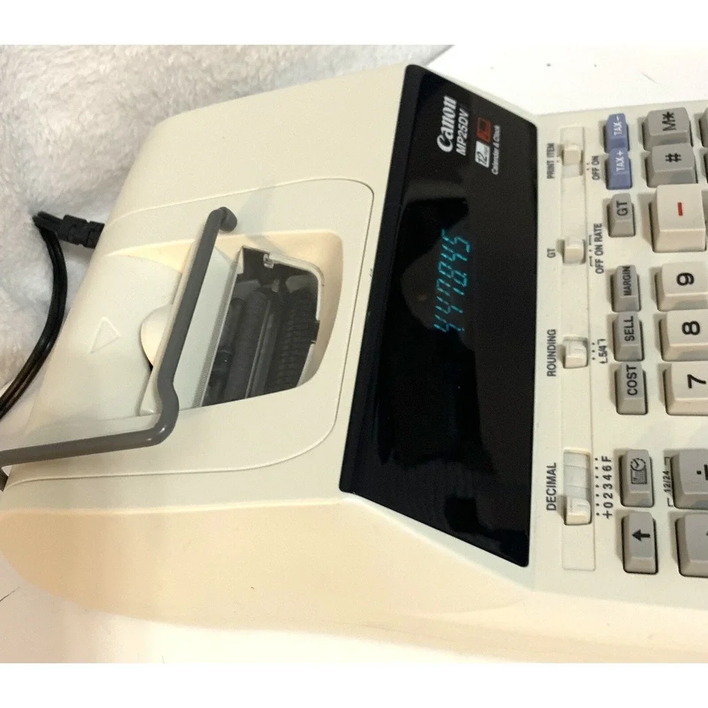 CANON MP25DV PRINTING CALCULATOR 2 COLOR PRINT  12 DIGITS CLOCK & CALENDAR